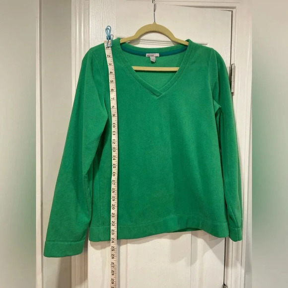 Old Navy Green V Neck Soft Fleece Long Sleeve Pullover Top Size S - Picture 9 of 10